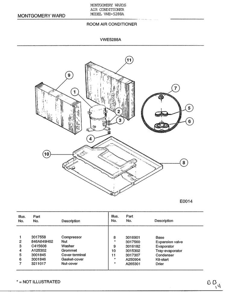 Room Air Conditioner Page 6 Diagram and Parts List for 5288A  Frigidaire Air Conditioner