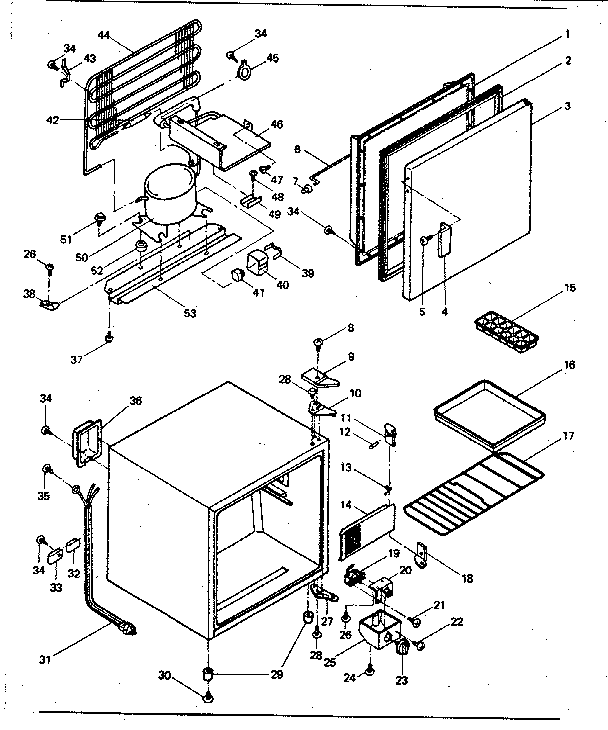 Cabinet Parts Diagram and Parts List for 5648951520  Kenmore Refrigerator