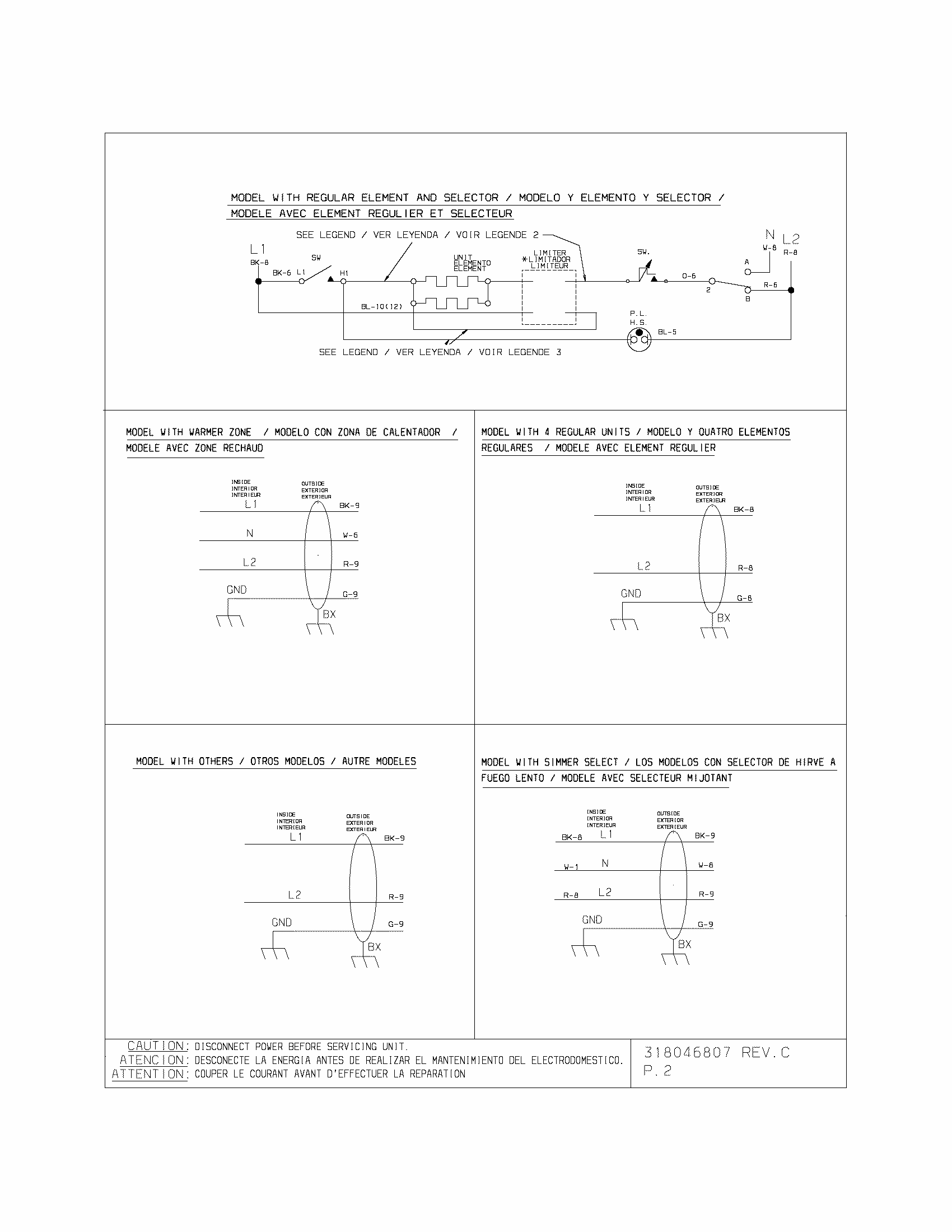 Wiring Diagram Diagram and Parts List for 79042743401  Kenmore Cooktop