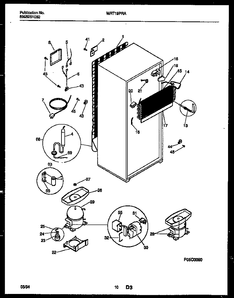 SYSTEM AND AUTOMATIC DEFROST PARTS Diagram and Parts List for WRT19PRAD0  Frigidaire Refrigerator