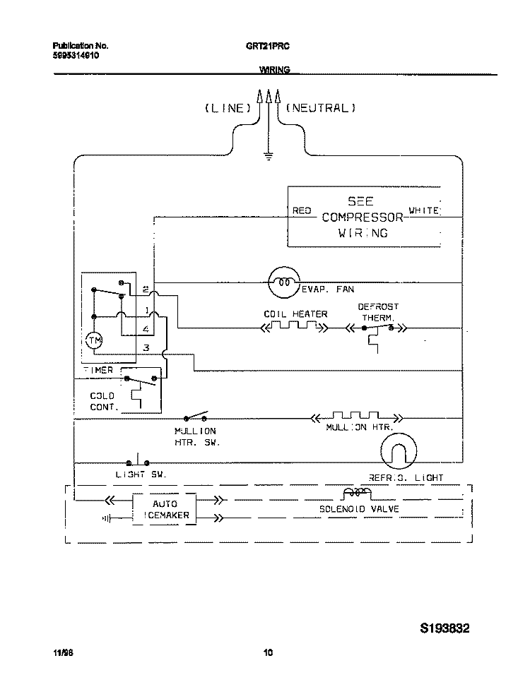 WIRING DIAGRAM Diagram and Parts List for GRT21PRCD5  Gibson Refrigerator