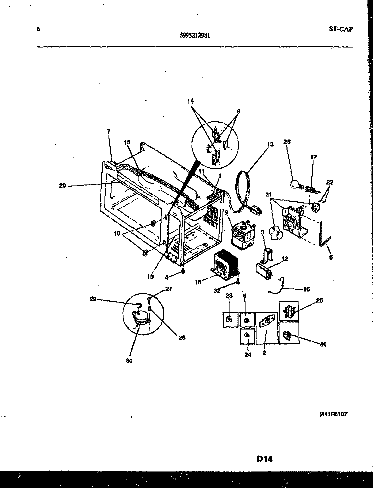 FUNCTIONAL PARTS Diagram and Parts List for MCT870P2  Frigidaire Microwave