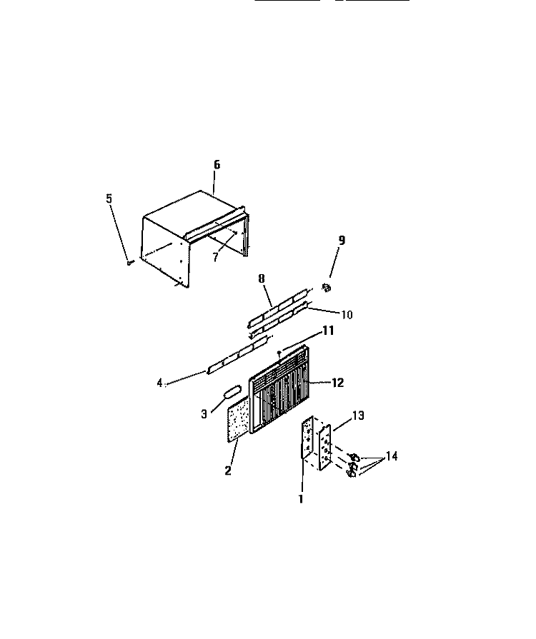 CABINET, FRONT, WRAPPER Diagram and Parts List for MH308C1QA  Kelvinator Air Conditioner