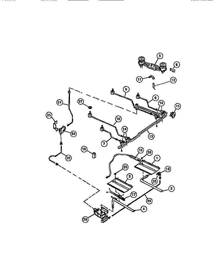 BURNERS Diagram and Parts List for CGC4S8DXE  Gibson Range
