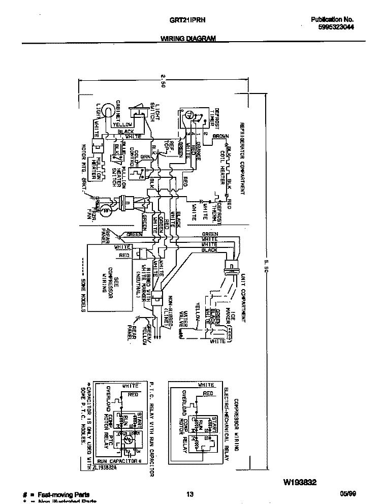 WIRING DIAGRAM Diagram and Parts List for GRT21IPRHW0  Gibson Refrigerator