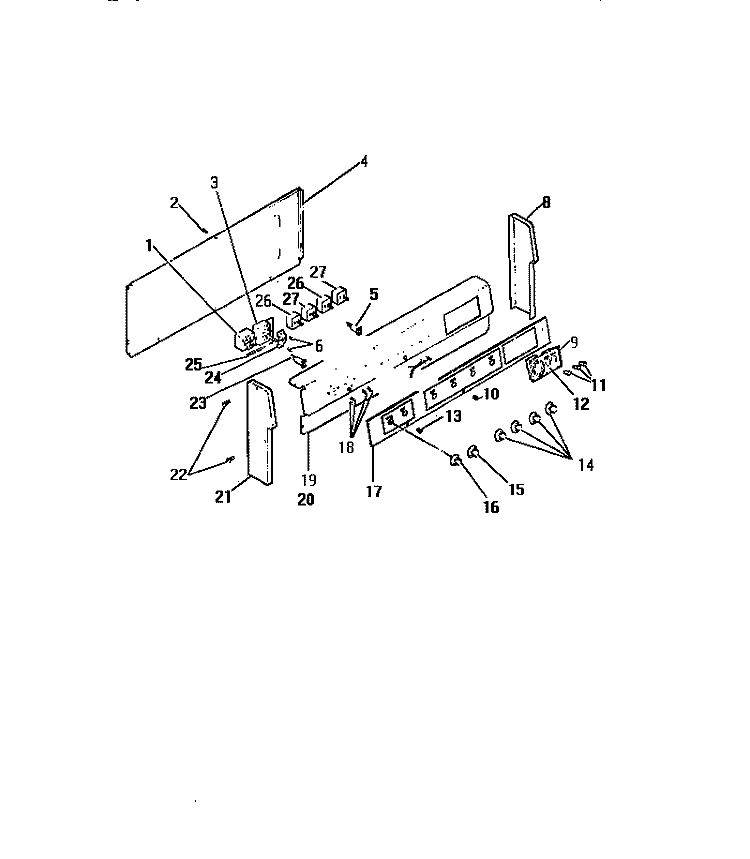 CONTROL PANEL, COOK - MASTER, SWITCHE Diagram and Parts List for RG45CL0  Frigidaire Range