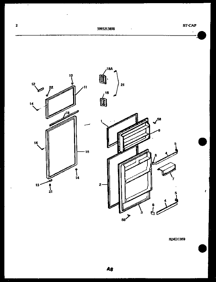 DOOR PARTS Diagram and Parts List for TSI210HN0D  Kelvinator Refrigerator