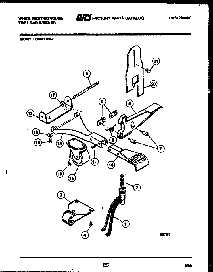 PORTABLE WASHER COMPONENTS Diagram and Parts List for LC590LXD2  Frigidaire Washer