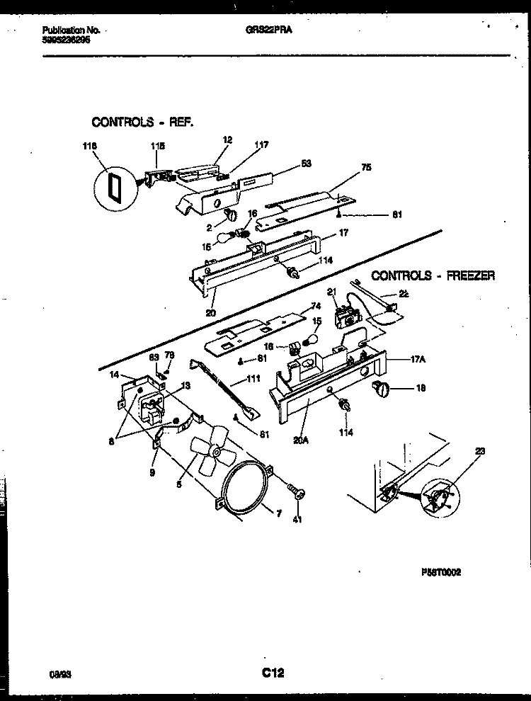 CONTROLS - REFRIGERATOR AND CONTROLS - Diagram and Parts List for GRS22PRAD0  Gibson Refrigerator