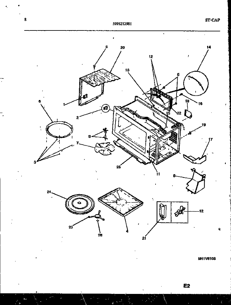 WRAPPER AND BODY PARTS Diagram and Parts List for MCT870P2  Frigidaire Microwave