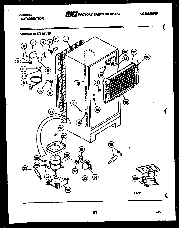 SYSTEM AND AUTOMATIC DEFROST PARTS Diagram and Parts List for RT17F3WU3B  Gibson Refrigerator