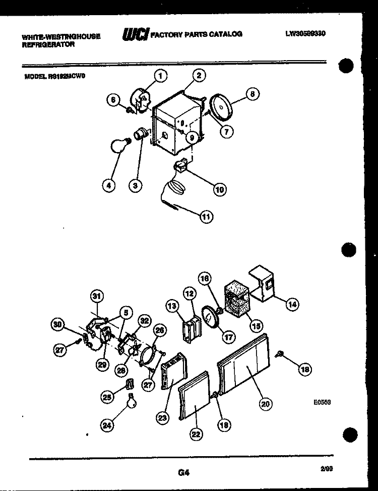 REFRIGERATOR CONTROL ASSEMBLY, DAMP Diagram and Parts List for RS192MCF0  Frigidaire Refrigerator