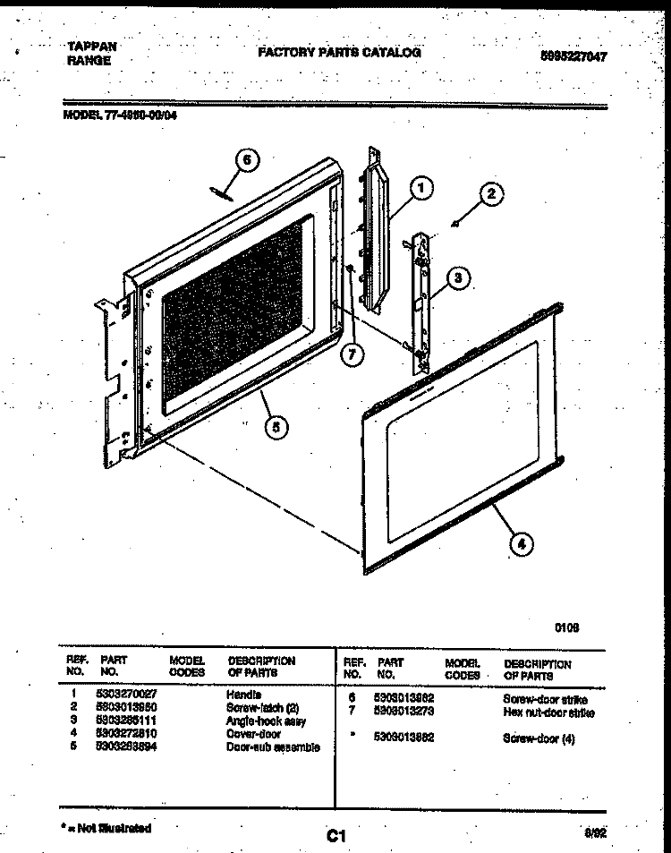 UPPER BODY PARTS Diagram and Parts List for 77-4950-00-04  Tappan Microwave Oven Combo