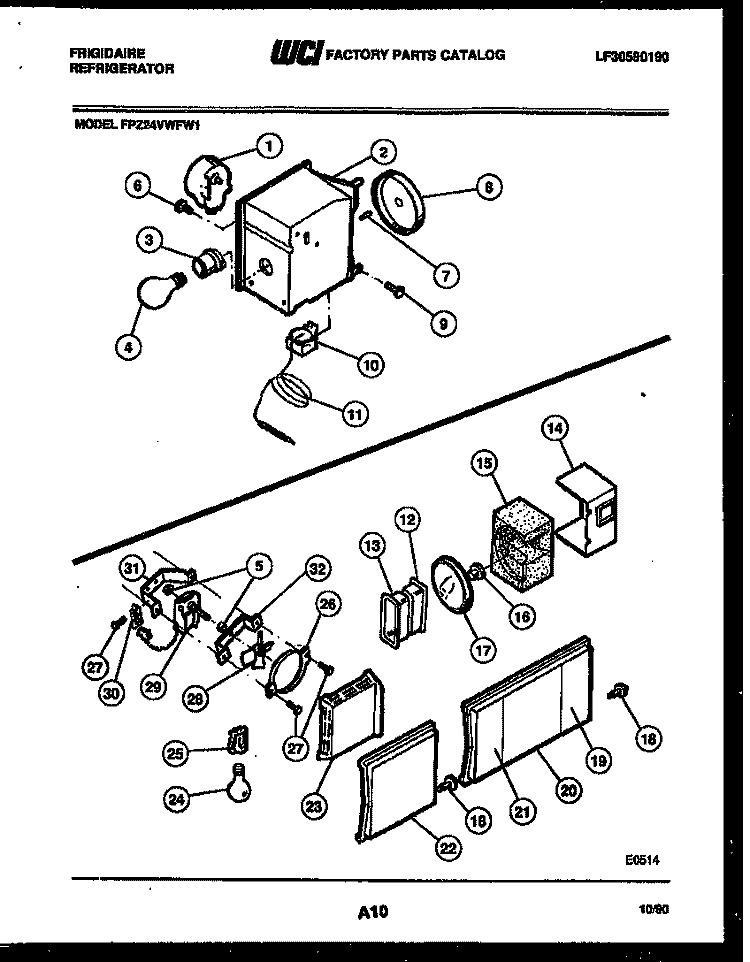 REFRIGERATOR CONTROL ASSEMBLY, DAMP Diagram and Parts List for FPZ24VWFA1  Frigidaire Refrigerator