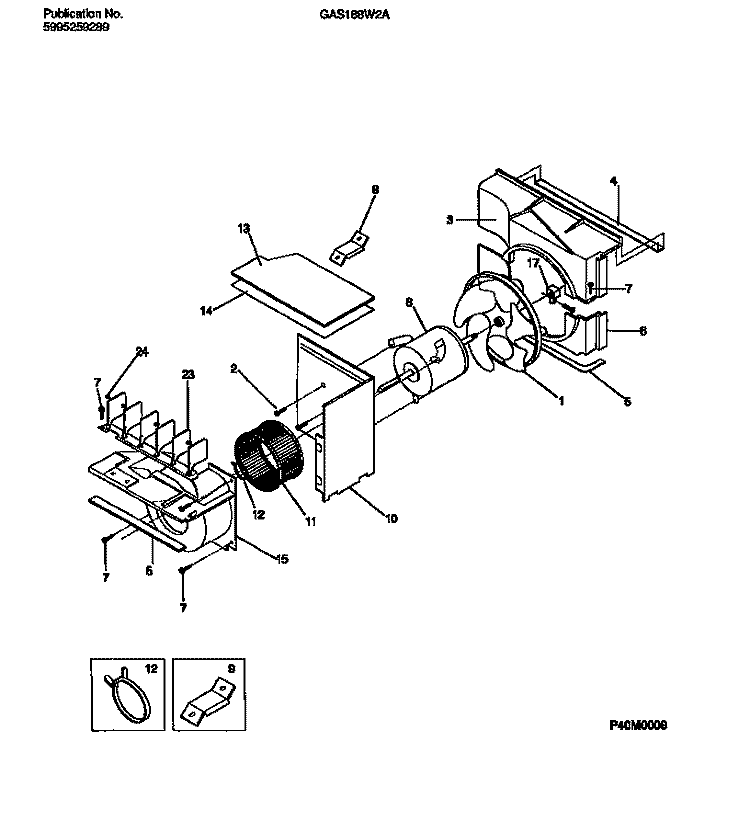 AIR HANDLING Diagram and Parts List for GAS188W2A2  Gibson Air Conditioner