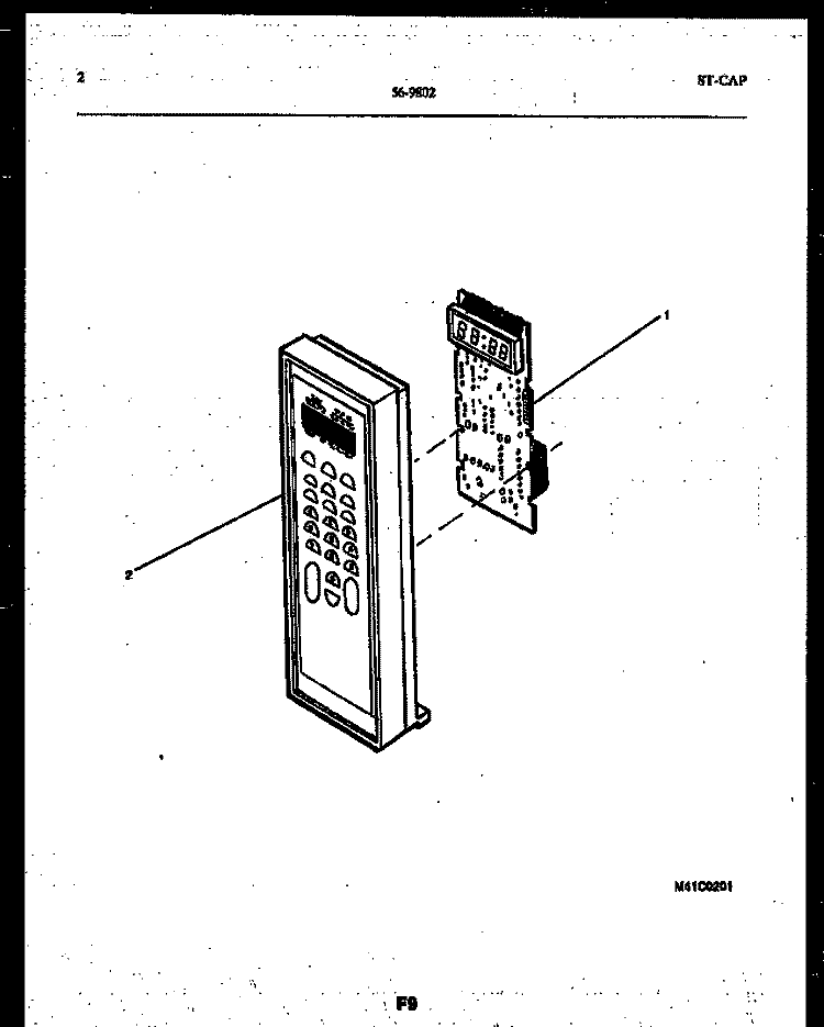 CONTROL PANEL Diagram and Parts List for 56-9802-10-01  Tappan Microwave