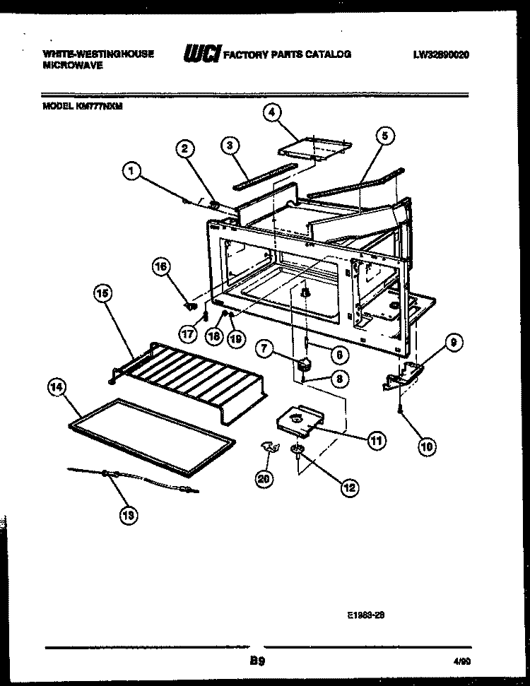 BODY PARTS Diagram and Parts List for KM777NXM  Frigidaire Microwave