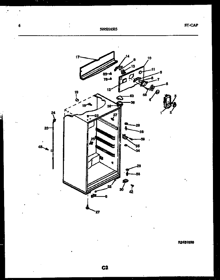 CABINET PARTS Diagram and Parts List for RT15F3WX4B  Gibson Refrigerator