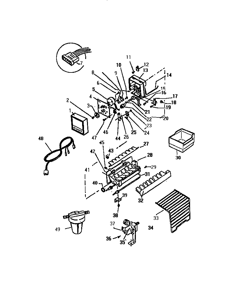ICE MAKER Diagram and Parts List for RT175GCF1  Frigidaire Refrigerator
