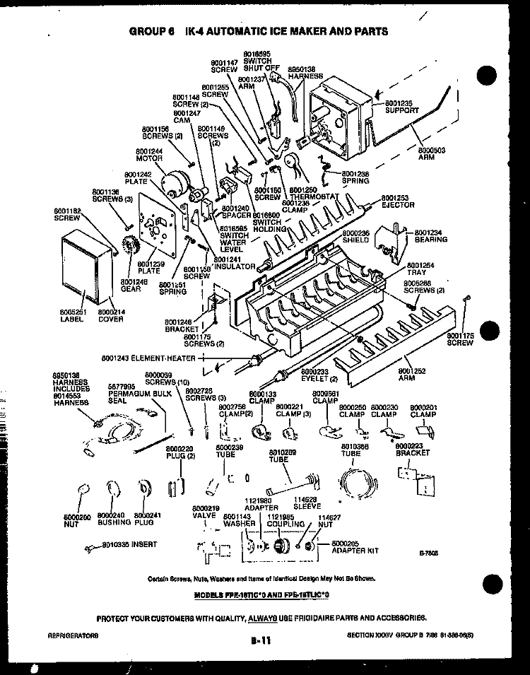 SYSTEM AND AUTOMATIC DEFROST PARTS Diagram and Parts List for FPCI21TCF1  Frigidaire Refrigerator