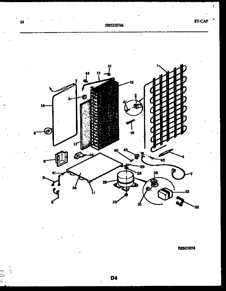 SYSTEM AND AUTOMATIC DEFROST PARTS Diagram and Parts List for RS227NCD0  Frigidaire Refrigerator