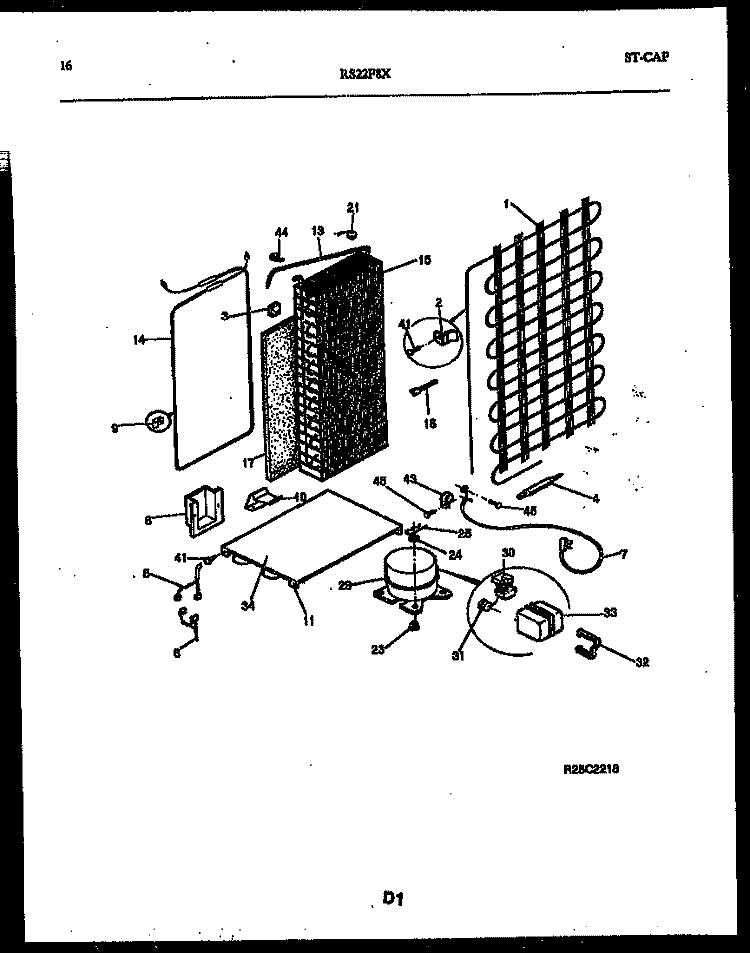 SYSTEM AND AUTOMATIC DEFROST PARTS Diagram and Parts List for RS22F8DX1C  Gibson Refrigerator