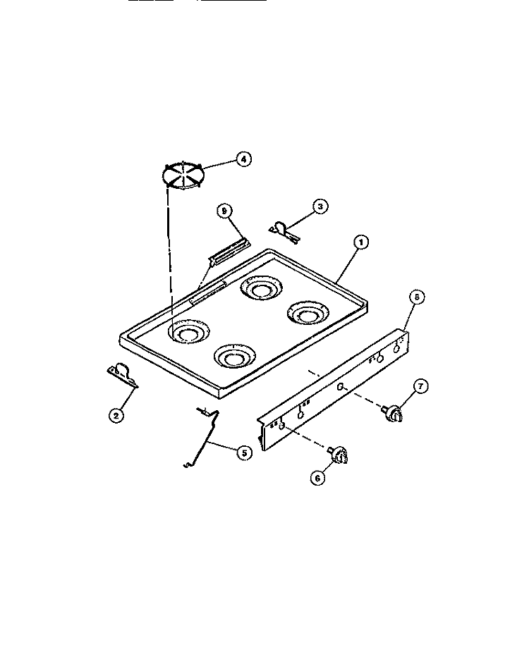 COOKTOP Diagram and Parts List for CGC3M2DXE  Gibson Range