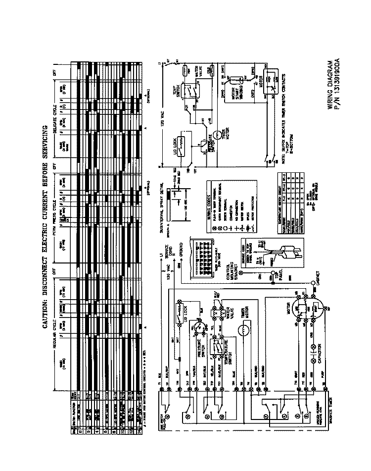 WIRING DIAGRAM Diagram and Parts List for WW334AGW0  Frigidaire Washer