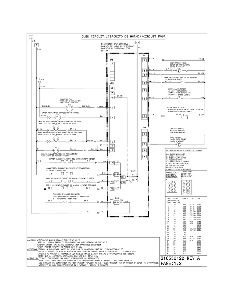 Wiring Diagram Diagram and Parts List for CGDS3065KF6  Frigidaire Range