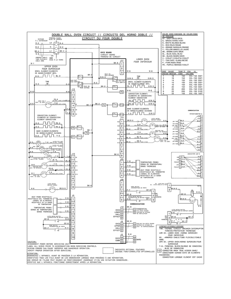 Wiring Diagram Diagram and Parts List for FPET3077RFA  Frigidaire Wall Oven