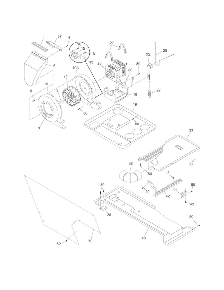 Motor/blower/belt Diagram and Parts List for 41797922701  Kenmore Washer Dryer Combo
