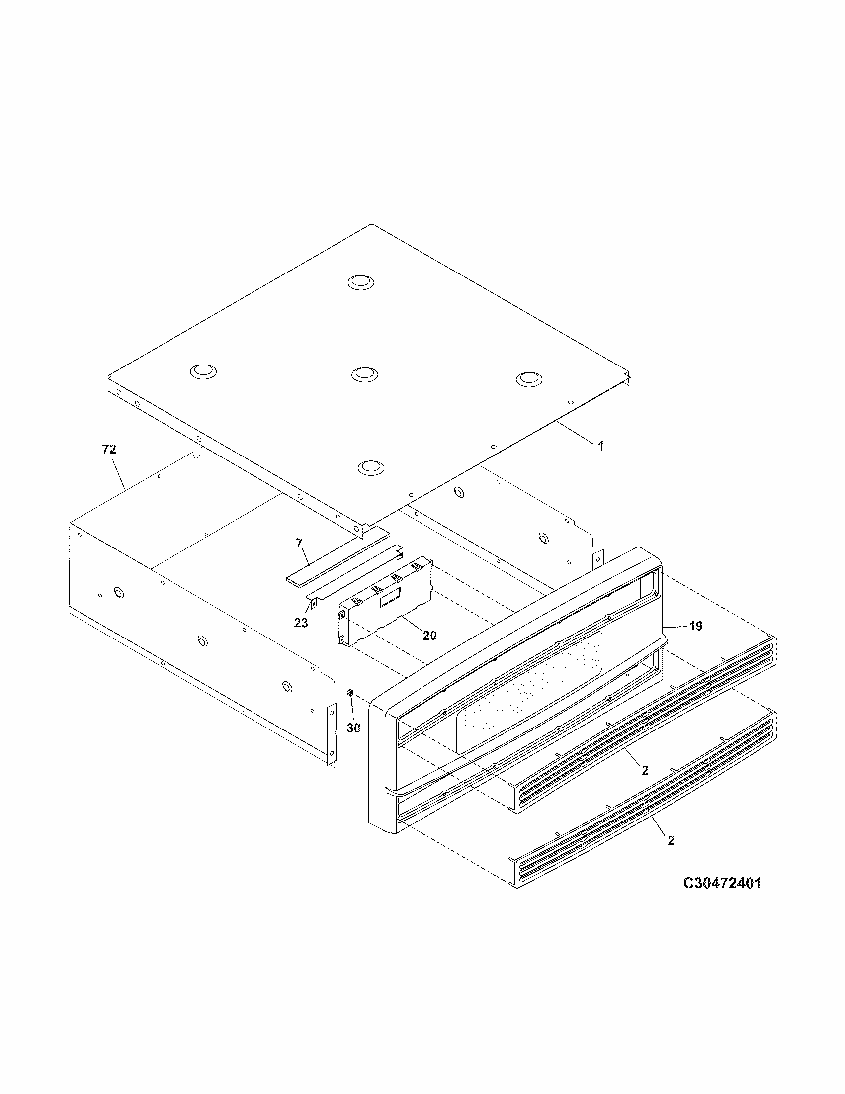 Control Panel Diagram and Parts List for 79030479402  Kenmore Wall Oven