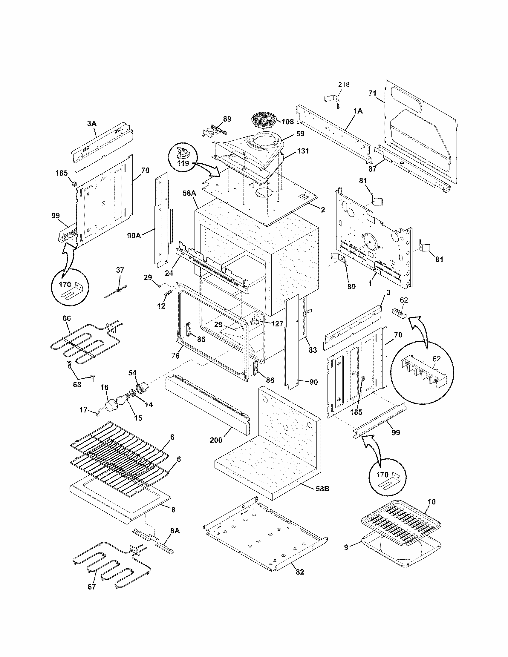 Body Diagram and Parts List for 79045592903  Kenmore Range