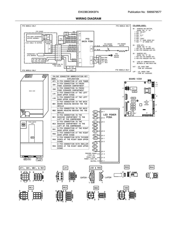 Wiring Diagram Diagram and Parts List for EW23BC85KSFA  Electrolux Refrigerator