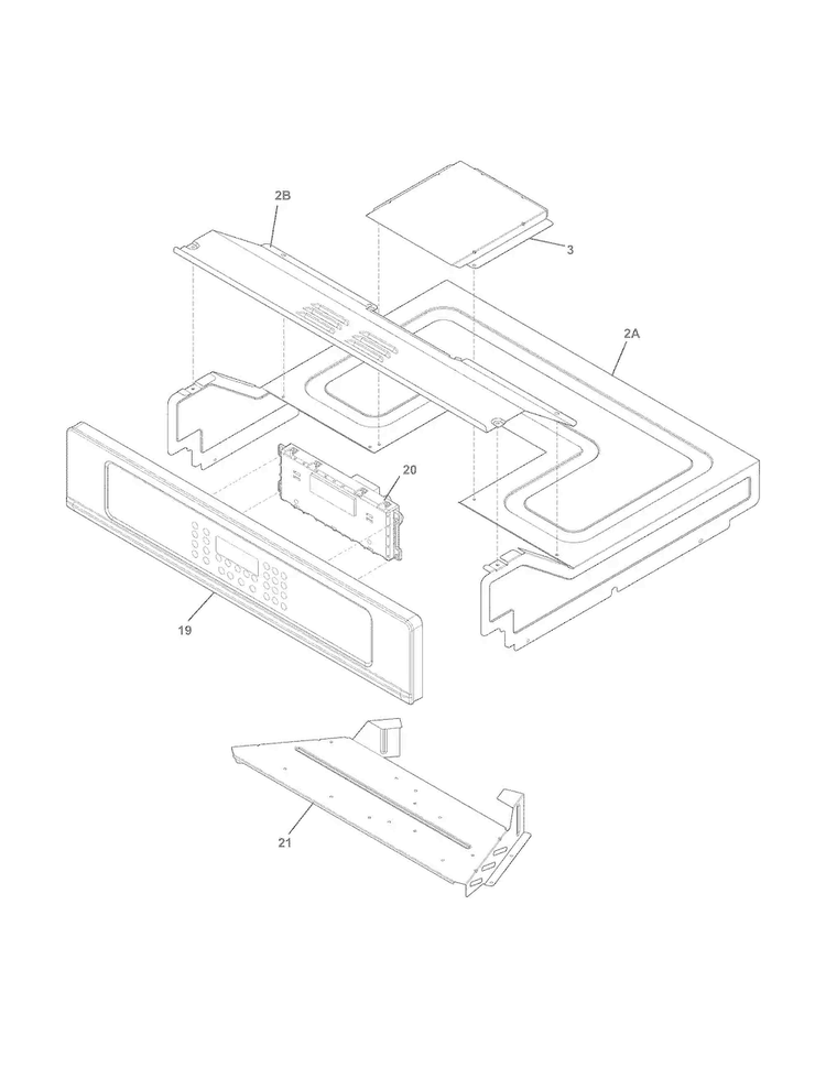 Control Panel Diagram and Parts List for FPEW3085PFB  Frigidaire Wall Oven