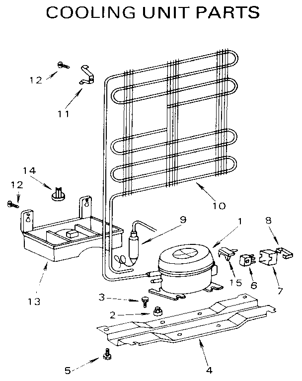 Cooling Unit Diagram and Parts List for 5648780180  Kenmore Refrigerator