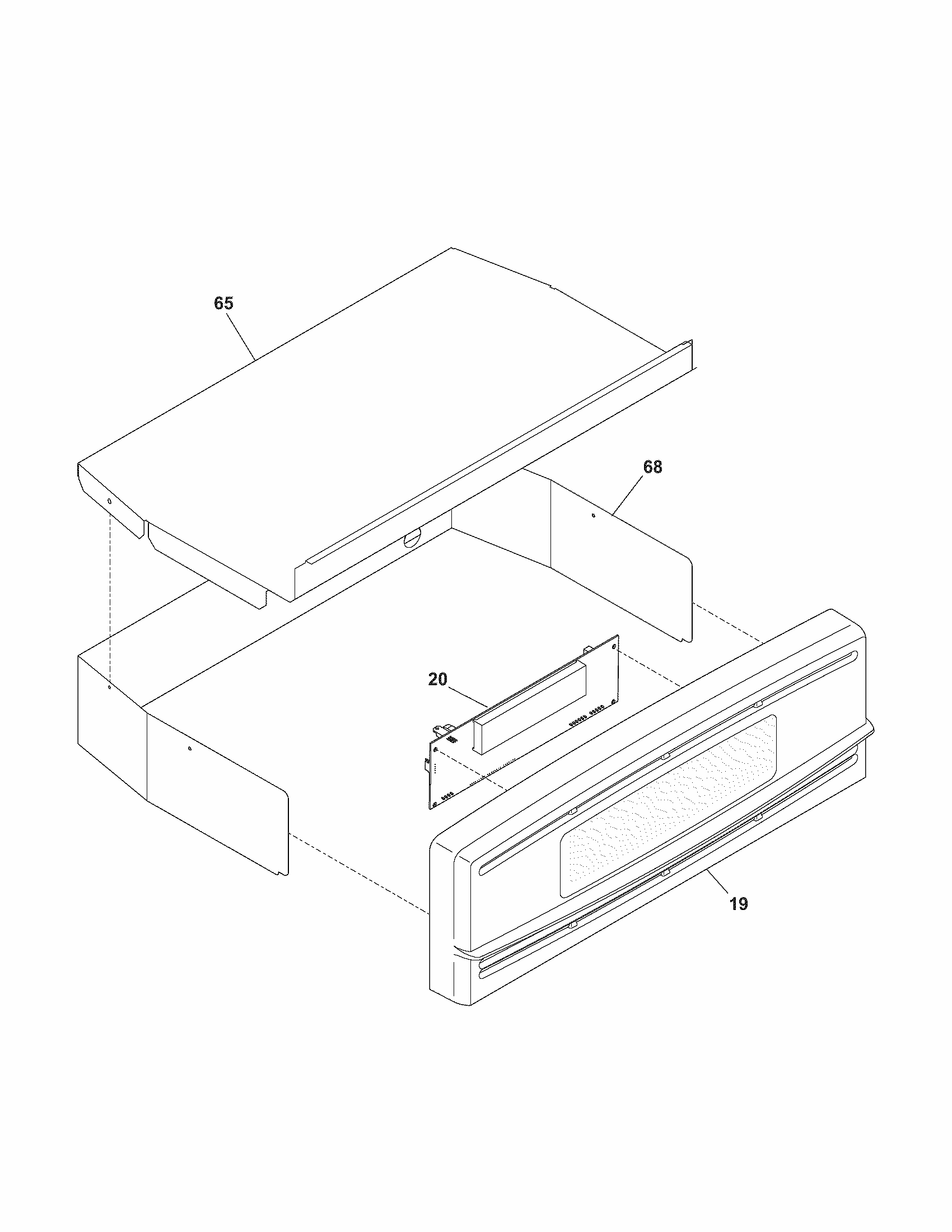 Control Panel Diagram and Parts List for 79041393403  Kenmore Wall Oven