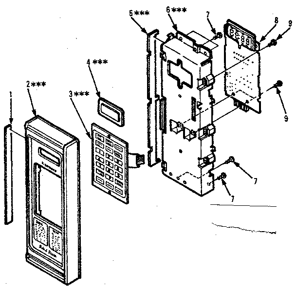 Control Panel Parts Diagram and Parts List for 5648878430  Kenmore Microwave