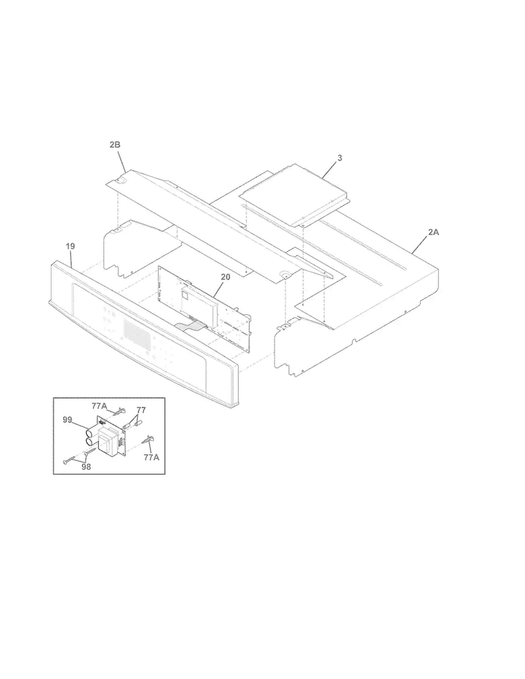 Control Panel Diagram and Parts List for EW27EW65GS9  Electrolux Wall Oven