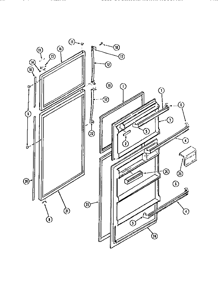 DOOR Diagram and Parts List for RD19F6ET3A  Gibson Refrigerator