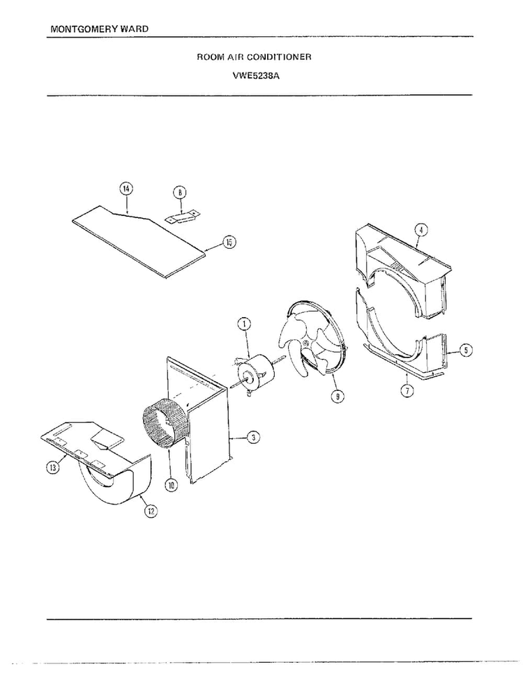 Room Air Conditioner Page 5 Diagram and Parts List for 5238A  Frigidaire Air Conditioner