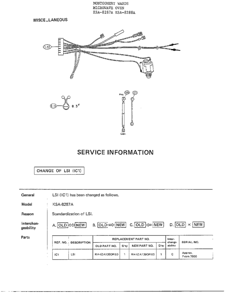 Complete Microwave Oven Page 4 Diagram and Parts List for 8287A  Frigidaire Dryer