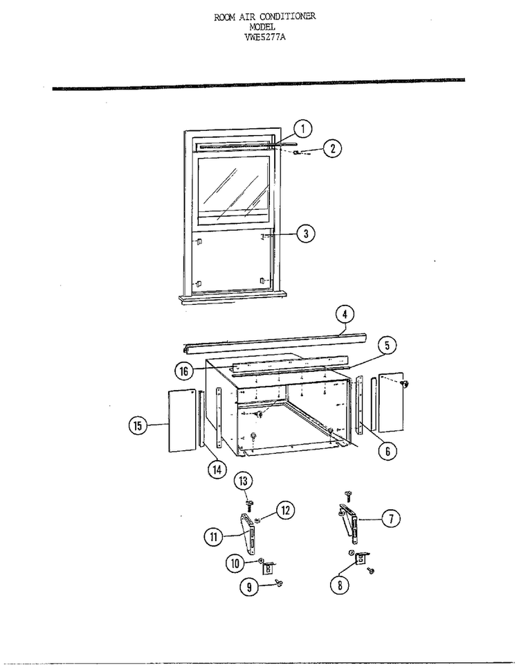 Room Air Conditioner Page 9 Diagram and Parts List for 5277A  Frigidaire Air Conditioner