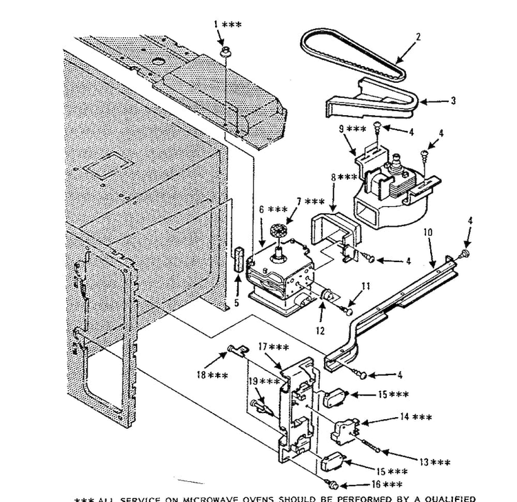 Switches And Microwave Parts Diagram and Parts List for 5648786280  Kenmore Microwave