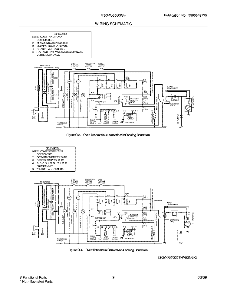 WIRING SCHEMATIC Diagram and Parts List for E30MO65GSSB  Electrolux Microwave