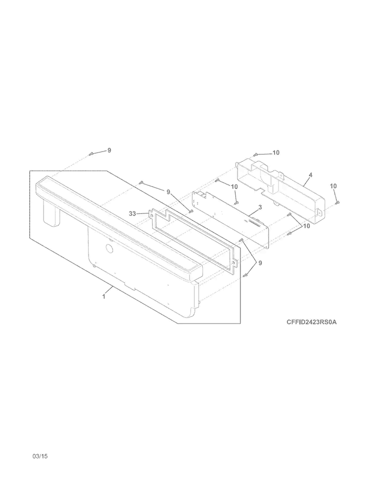 Control Panel Diagram and Parts List for LFID2422RF0A  Frigidaire Dishwasher
