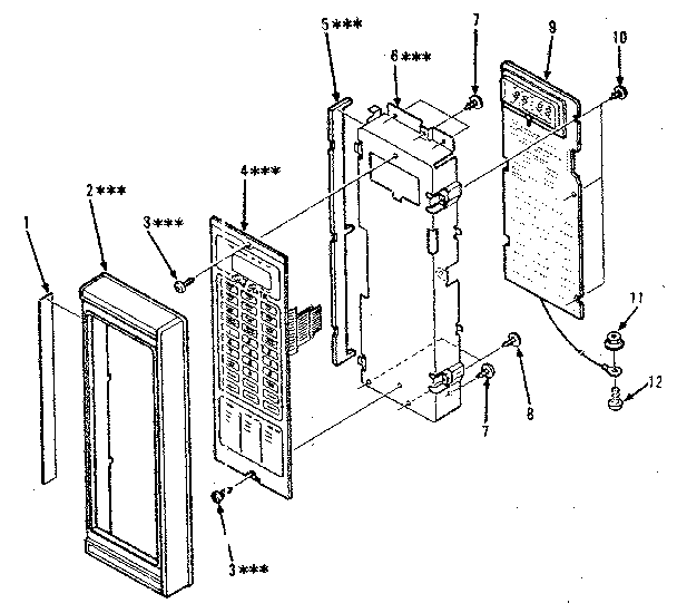 Control Panel Parts Diagram and Parts List for 5648688310  Kenmore Microwave