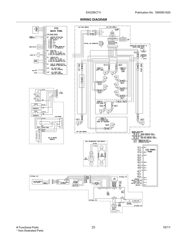 Wiring Diagram Diagram and Parts List for EW23BC71IS9  Electrolux Refrigerator
