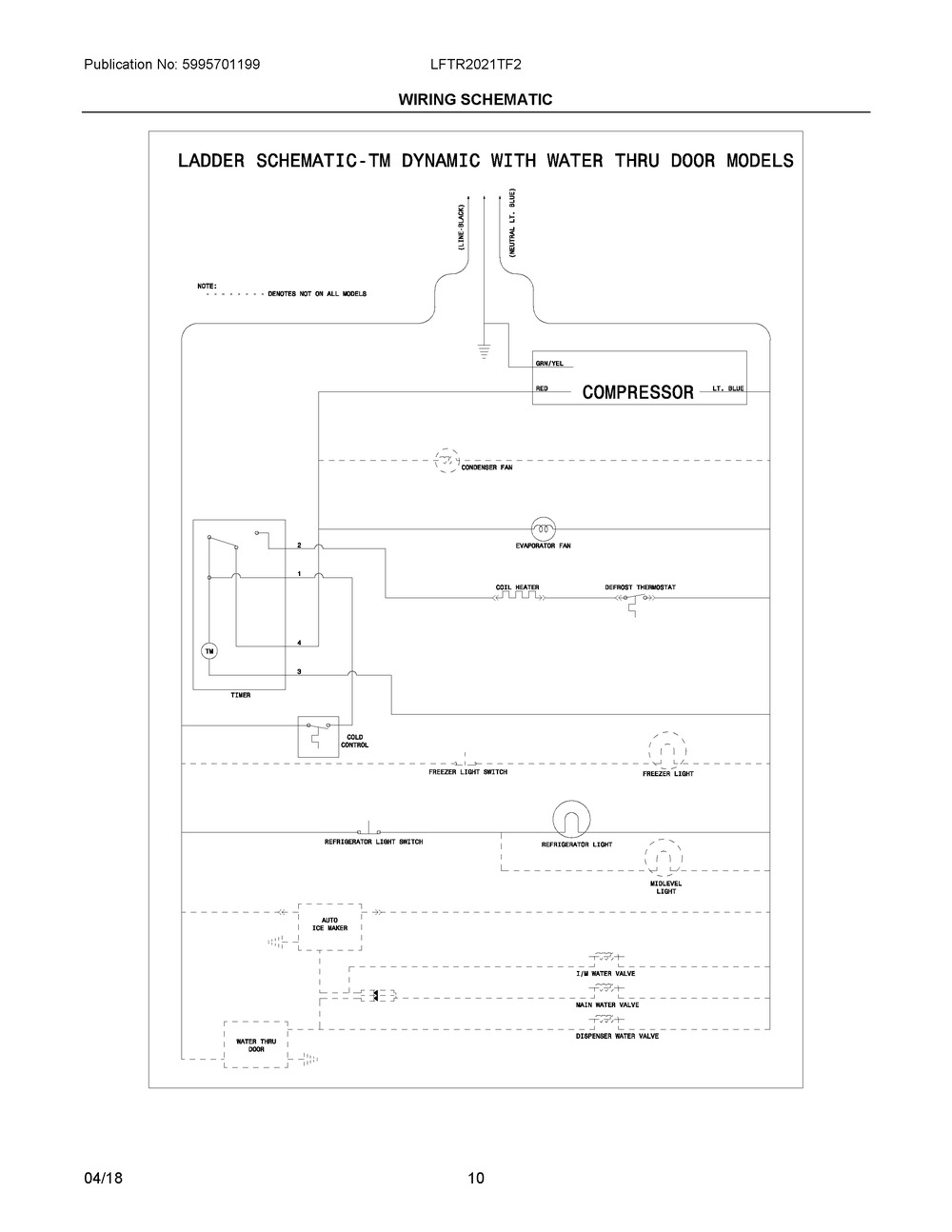 Wiring Schematic Diagram and Parts List for LFTR2021TF2  Frigidaire Refrigerator