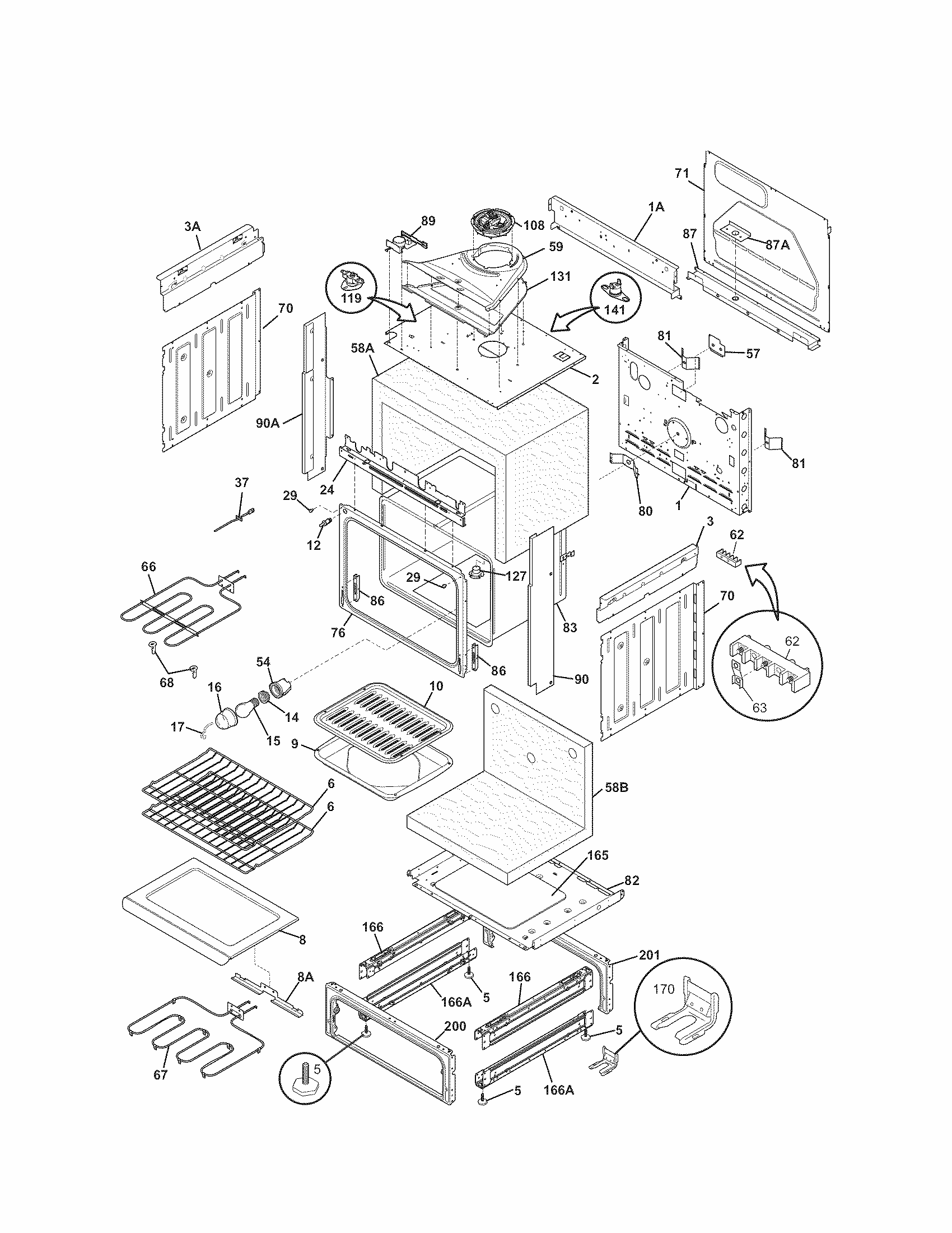 Body Diagram and Parts List for 79046781906  Kenmore Range